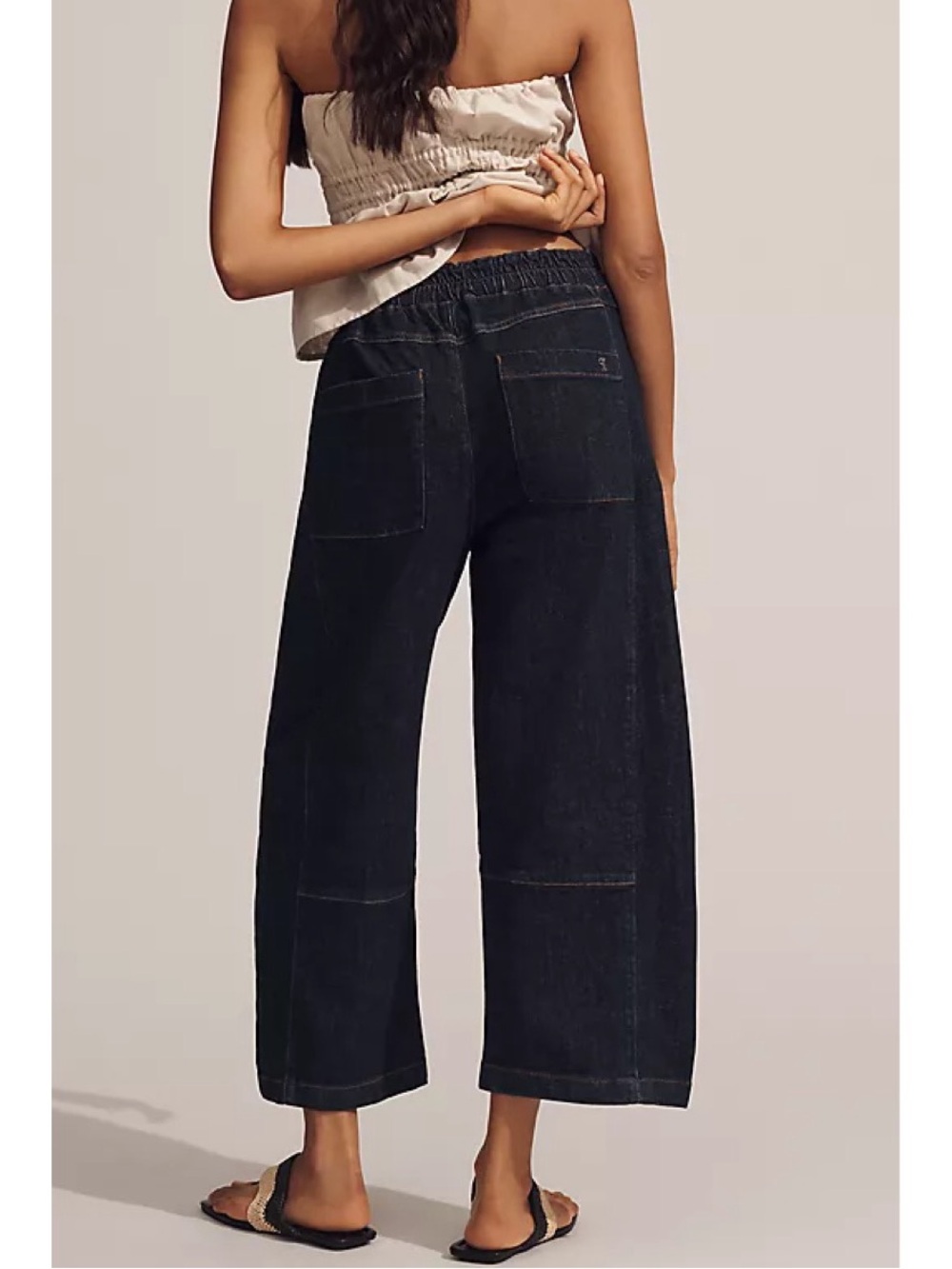 Pilcro Izzie Relaxed Pull On Barrel Jeans Medium Petite - Picture 2 of 6